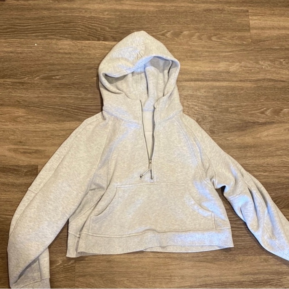 Heather gray half zip hoodie